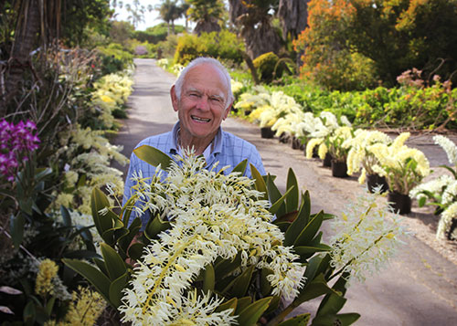 Paul Gripp with Dendrobium speciosum